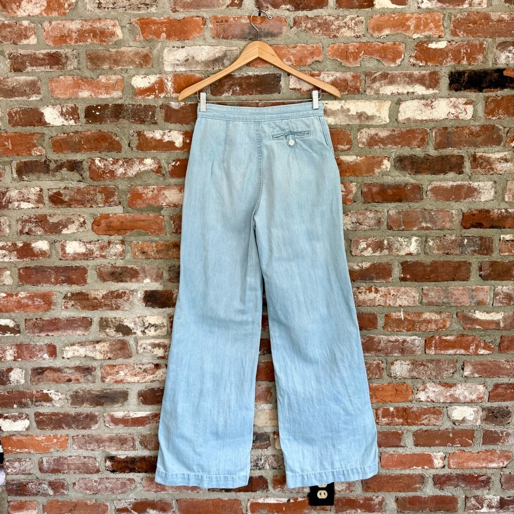 Vintage Polo Ralph Lauren Y2K Wide Leg Jeans 26 High Rise 34” Inseam - Picture 5 of 13